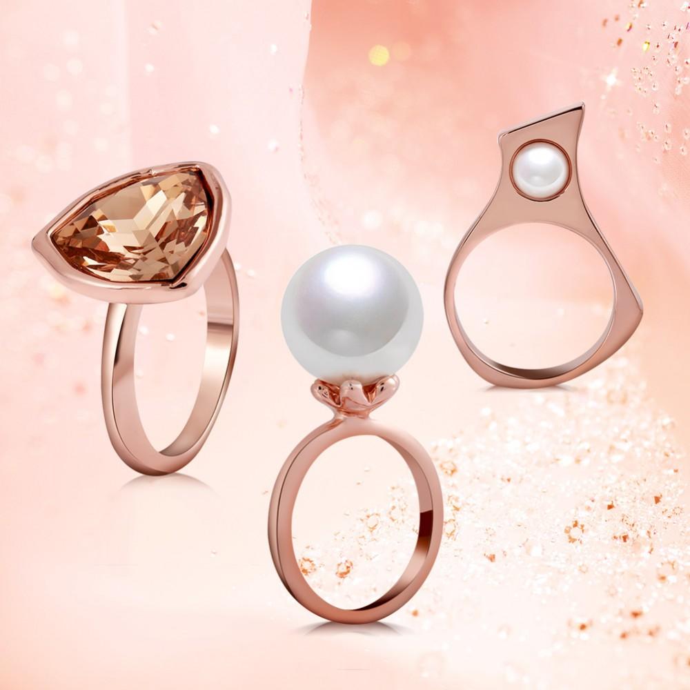 3 Pcs/set Women Alloy Rings Jewelry with Zircon