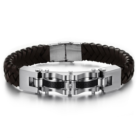 Armageddon Wing Men's Stainless Steel Bracelet (Brown) - Florence Scovel - 1