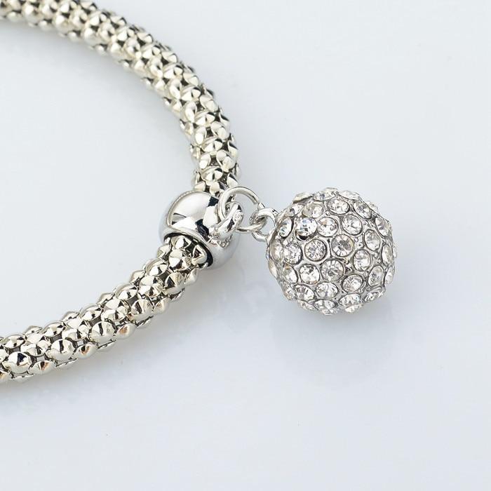 Crystal Studded Ball Charm Bracelets