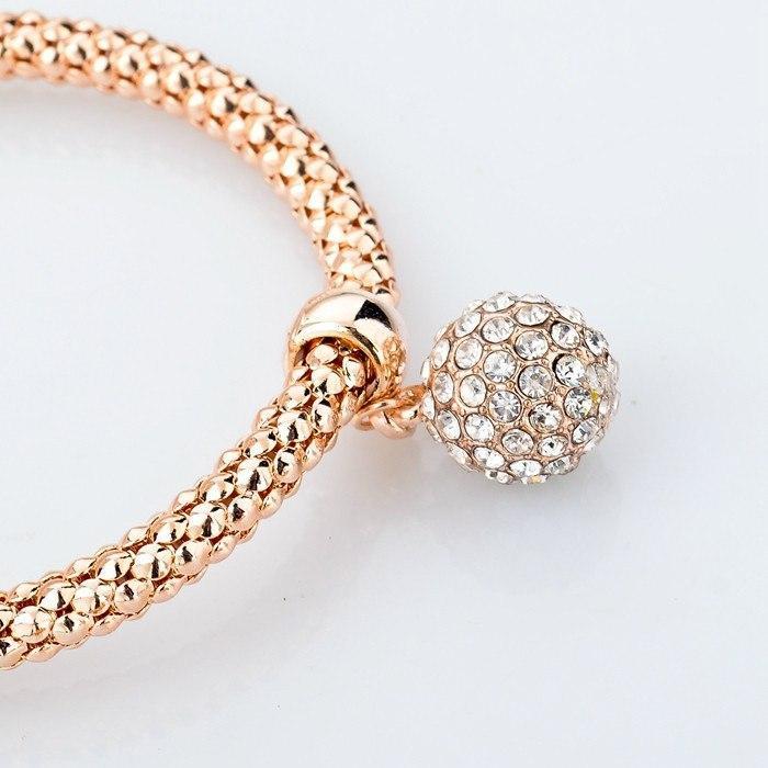 Crystal Studded Ball Charm Bracelets