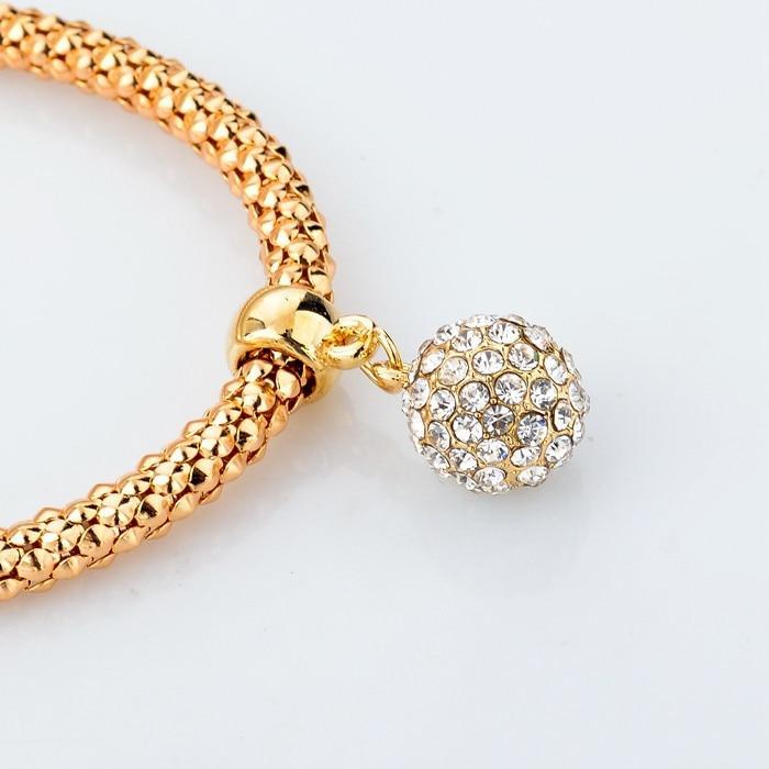 Crystal Studded Ball Charm Bracelets