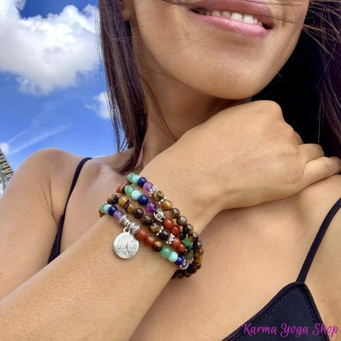 Tiger Eye 7 Chakras Healing Bracelet