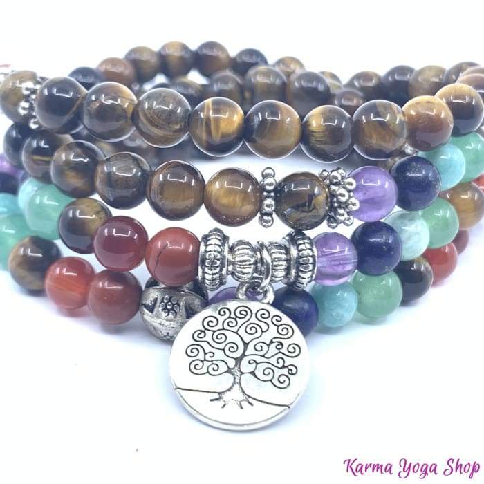 Tiger Eye 7 Chakras Healing Bracelet
