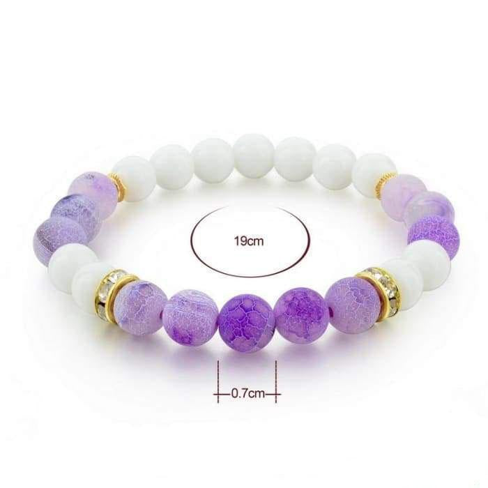 White and Violet Agate Bracelet