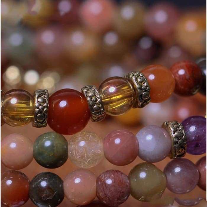 Red Quartz Buddhist Mala Bracelet