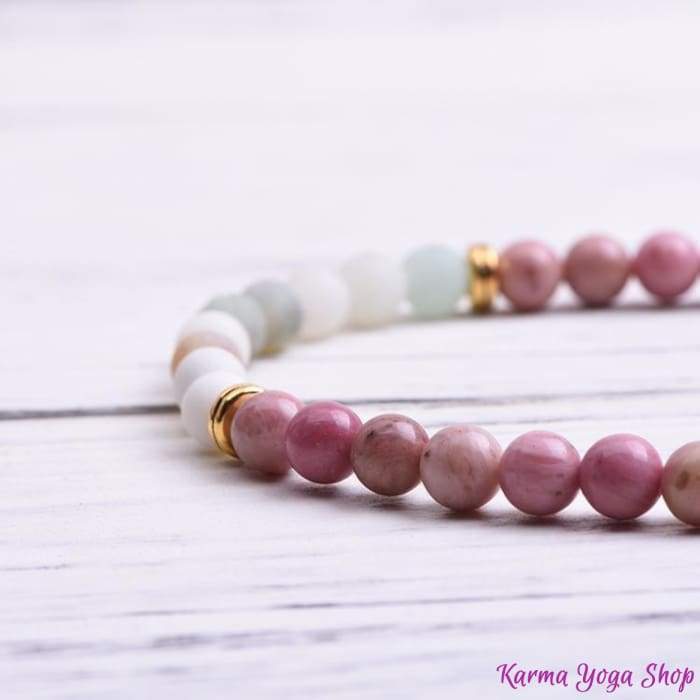 Amazonite & Rhodochrosite "Ocean" Mala Bracelet