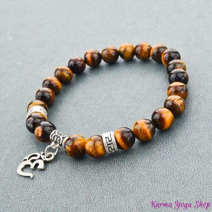 "Om" Bracelet in Tiger Eye