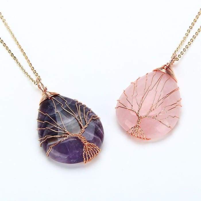 Handmade "Tree of Life" Necklace in Semi-Precious Stones