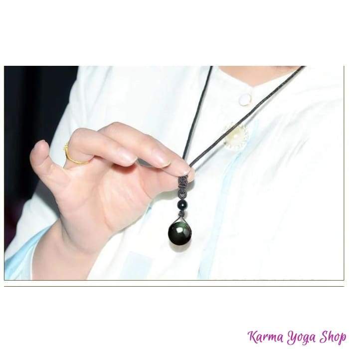 Rainbow Obsidian Necklace "Celestial Eye"