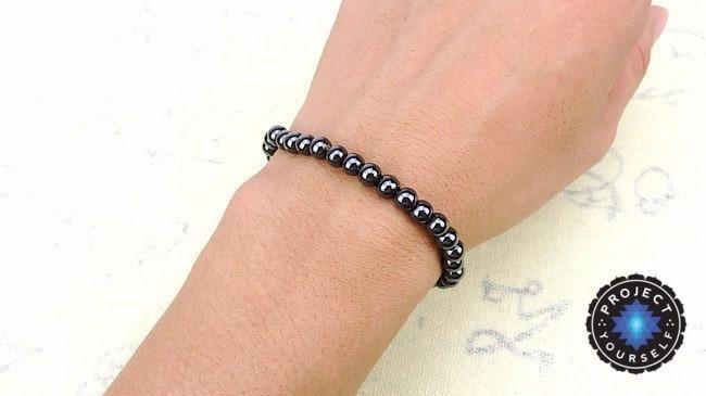Cool Magnetic Hematite Stone Beads Bracelet
