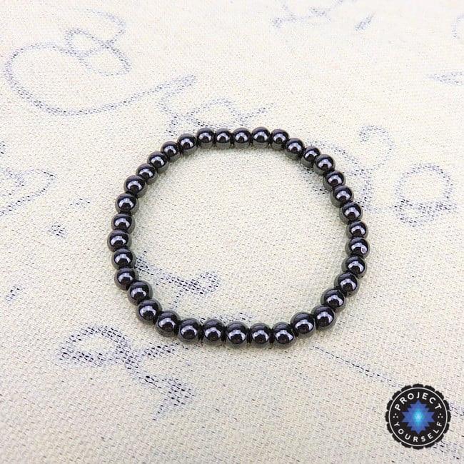 Cool Magnetic Hematite Stone Beads Bracelet