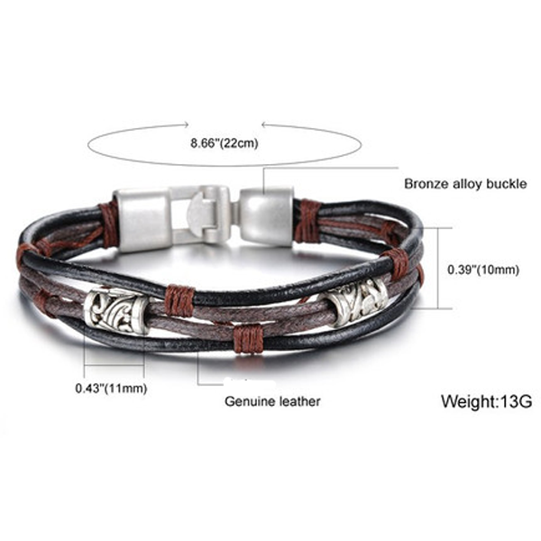 Handmade Genuine Leather Men's Bracelet - Florence Scovel - 6