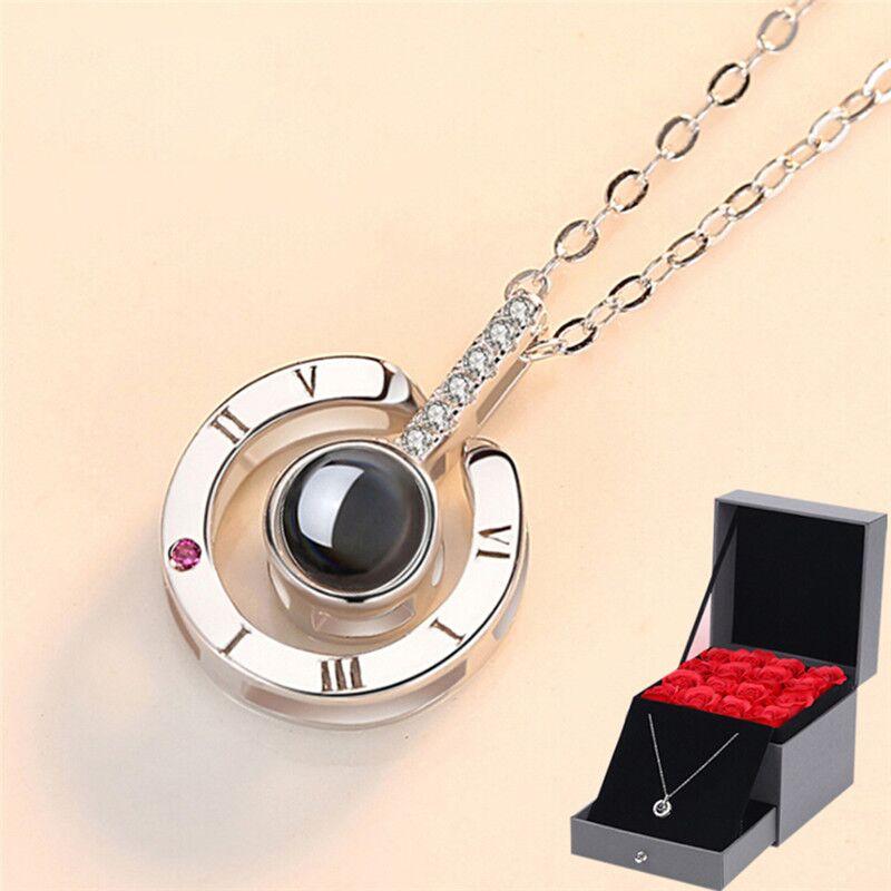 " I Love You In 100 Languages Necklace" Valentines Day Gift For Her