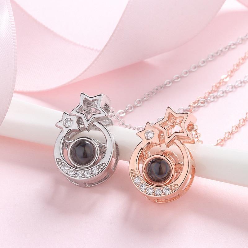 " I Love You In 100 Languages Necklace" Valentines Day Gift For Her