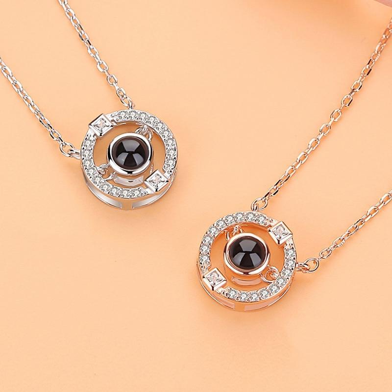 " I Love You In 100 Languages Necklace" Valentines Day Gift For Her