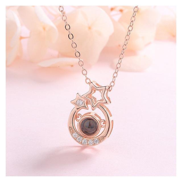 " I Love You In 100 Languages Necklace" Valentines Day Gift For Her