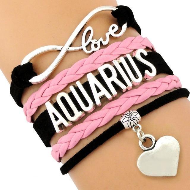 Infinity Love 12 Zodiac Sign Leather Bracelets