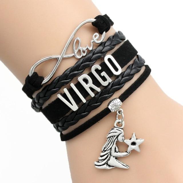 Infinity Love 12 Zodiac Sign Leather Bracelets