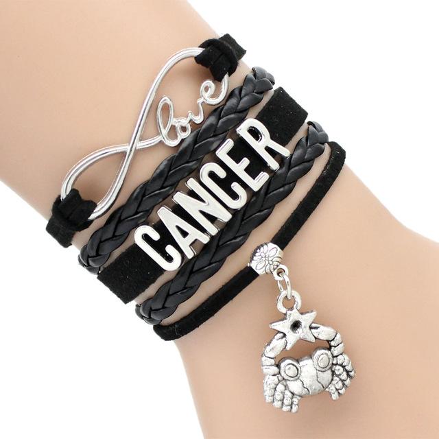 Infinity Love 12 Zodiac Sign Leather Bracelets