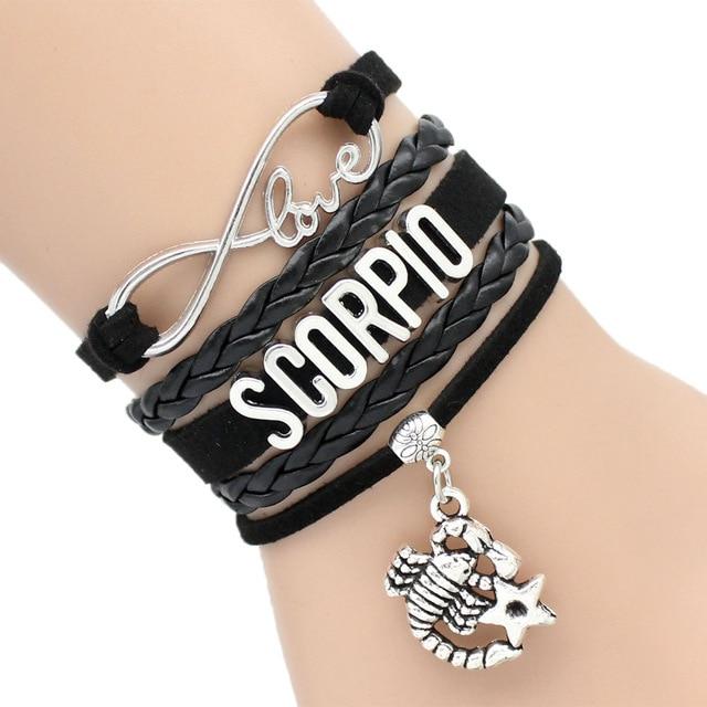 Infinity Love 12 Zodiac Sign Leather Bracelets