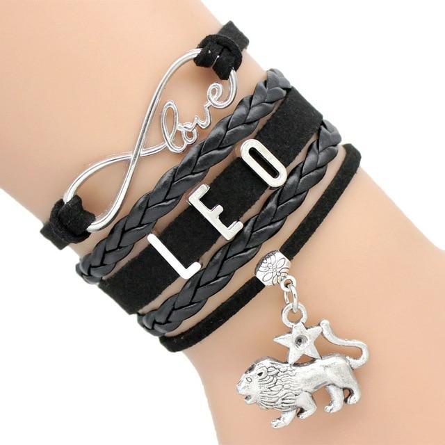 Infinity Love 12 Zodiac Sign Leather Bracelets