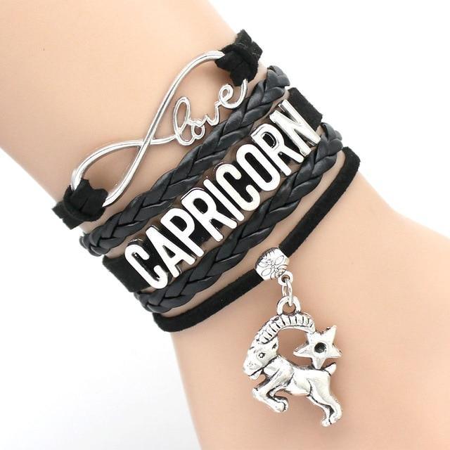 Infinity Love 12 Zodiac Sign Leather Bracelets