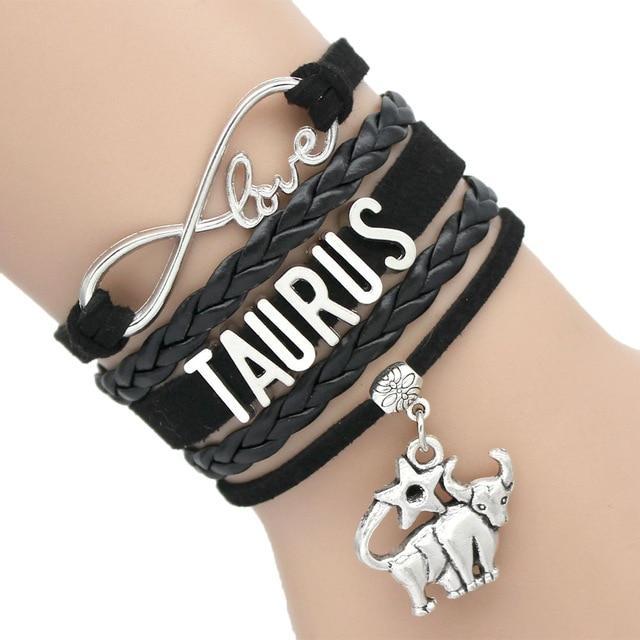Infinity Love 12 Zodiac Sign Leather Bracelets