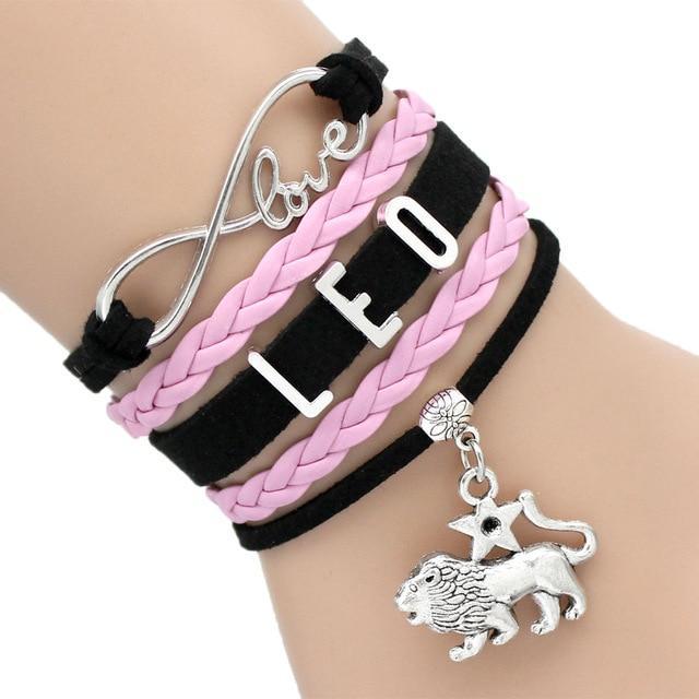 Infinity Love 12 Zodiac Sign Leather Bracelets
