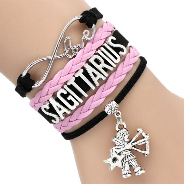 Infinity Love 12 Zodiac Sign Leather Bracelets