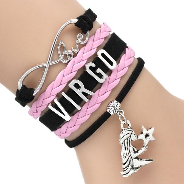 Infinity Love 12 Zodiac Sign Leather Bracelets