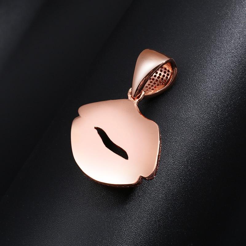 Pink Crystal Lips Pendant Necklace