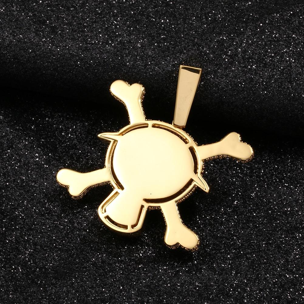 Ice Out Skull Cross Bone Pendant Necklace
