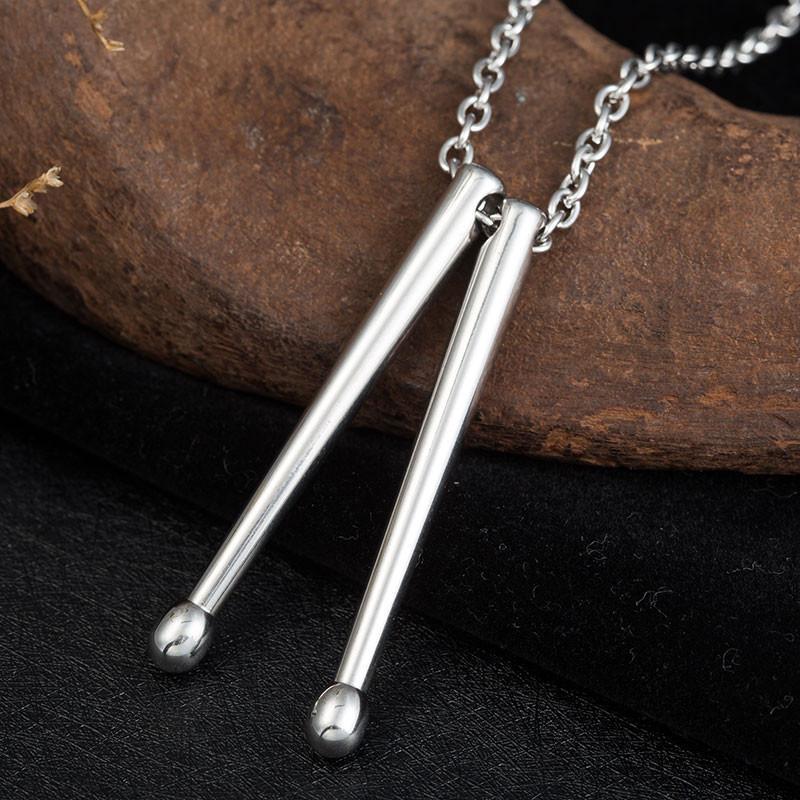Drumsticks Pendant Necklace Necklace EVE Music Silver