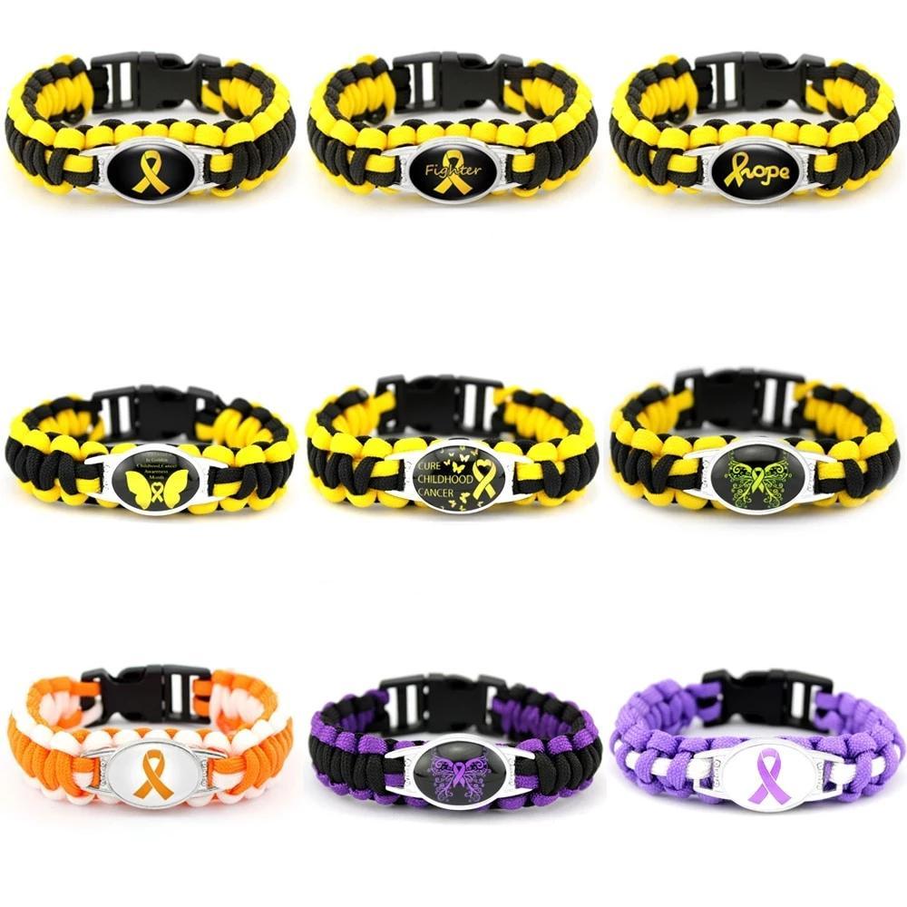 Cancer Awareness Paracord Charm Bracelets