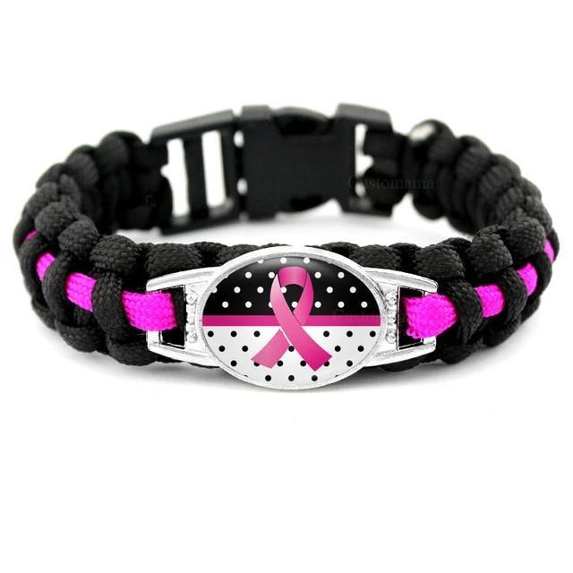 Cancer Awareness Paracord Charm Bracelets