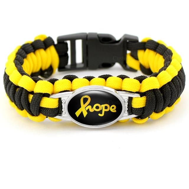 Cancer Awareness Paracord Charm Bracelets