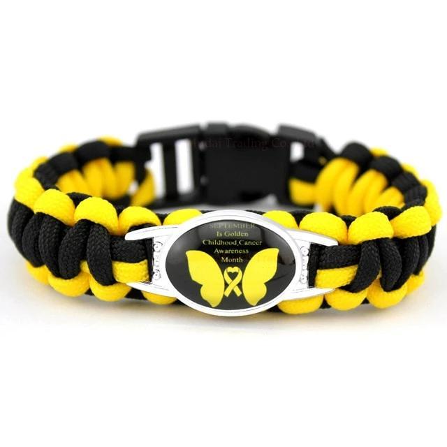 Cancer Awareness Paracord Charm Bracelets