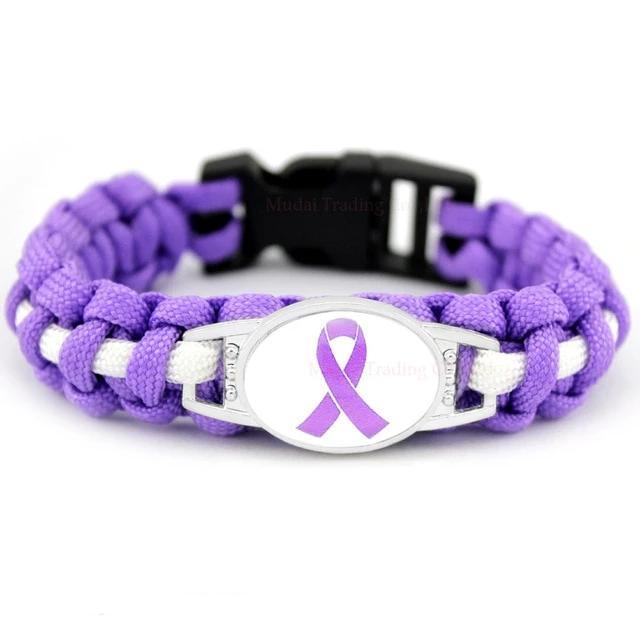 Cancer Awareness Paracord Charm Bracelets