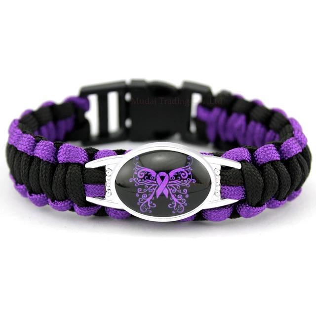 Cancer Awareness Paracord Charm Bracelets