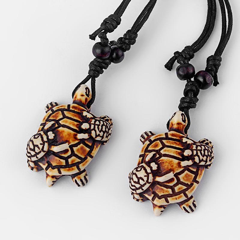 Mixed Styles Ethnic Tribal Faux Yak Bone Sea Turtle Pendants Necklace