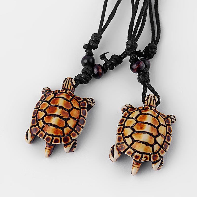 Mixed Styles Ethnic Tribal Faux Yak Bone Sea Turtle Pendants Necklace