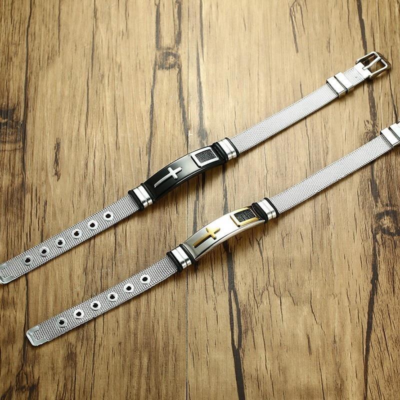 Mens Watch Band Design Cross Bracelet