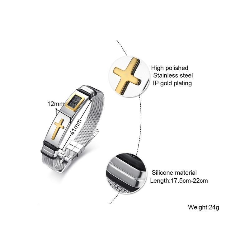 Mens Watch Band Design Cross Bracelet