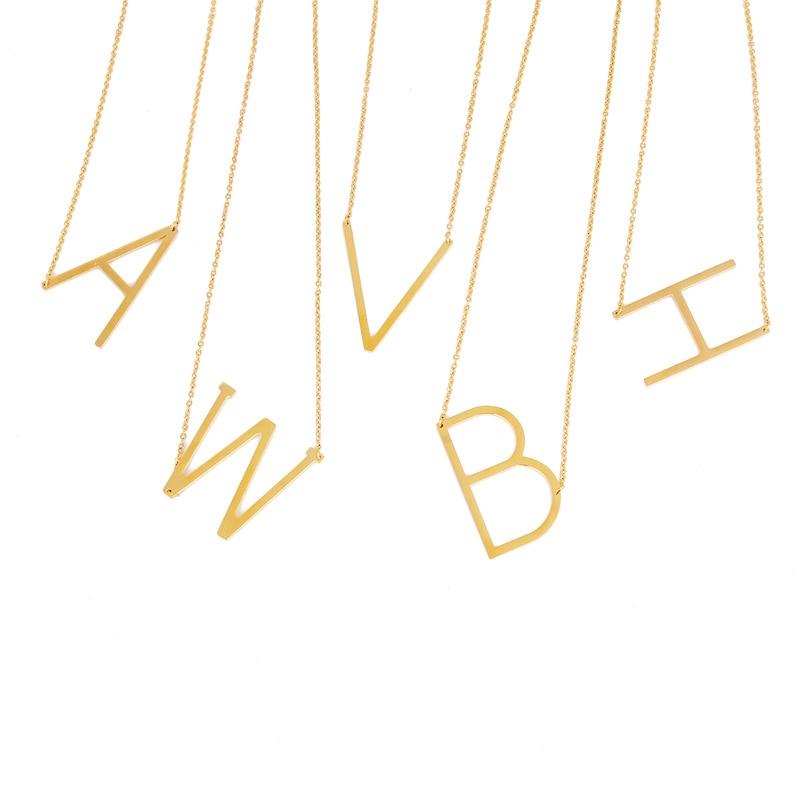 Initial Gold Color 26 Letter Necklace