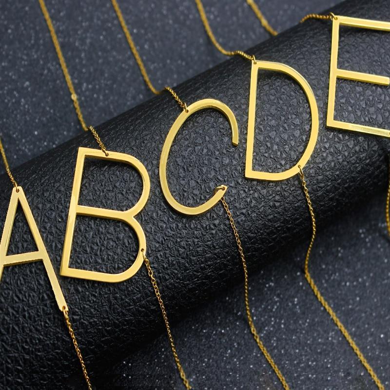 Initial Gold Color 26 Letter Necklace