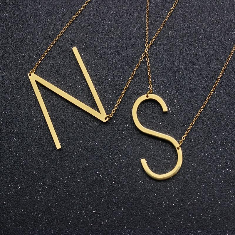 Initial Gold Color 26 Letter Necklace