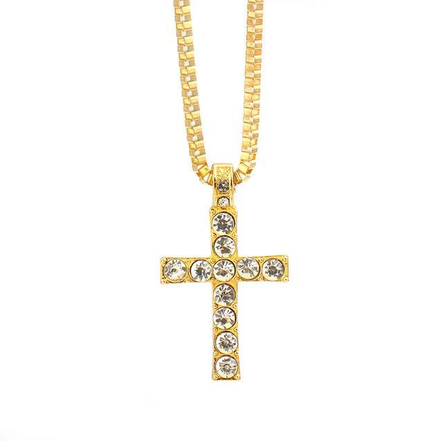 Hip Hop Iced Out Cuban Crucifix Necklace