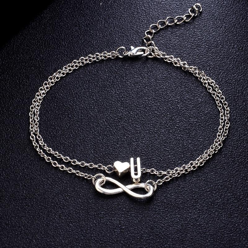 Initial Infinity Anklet Bracelet For Woman