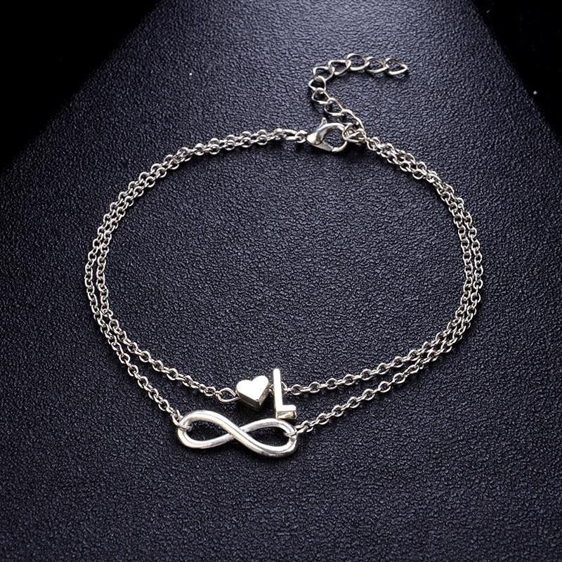 Initial Infinity Anklet Bracelet For Woman