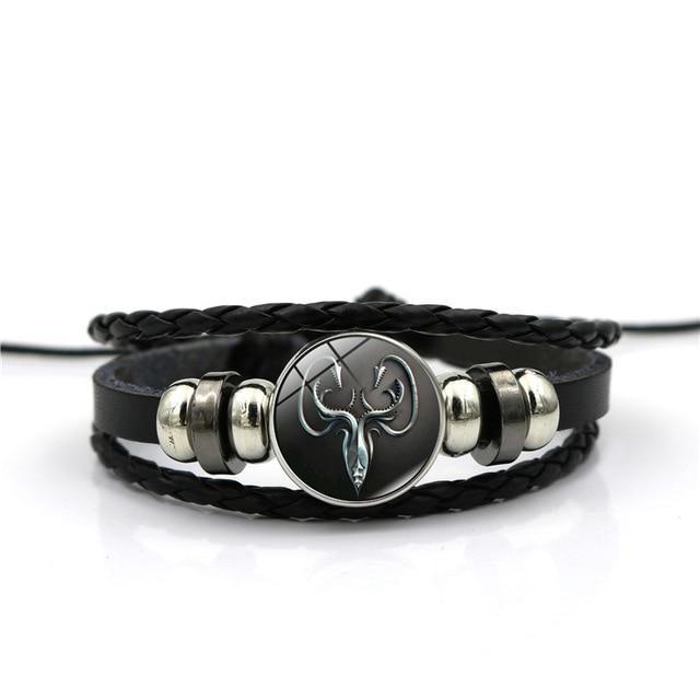 Game of Thrones House of Stark Wolf Cabochon Leather Bracelet